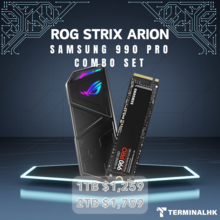 【SSD外接盒優惠】SAMSUNG 990 ORI PCIe 4.0 M.2 SSD 1TB + ASUS ROG STRIX ARION USB 3.2 GEN 2 Type-C M.2 NVMe SSD Enclosure